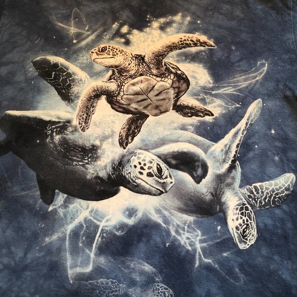 Men's The Mountain Dark Blue Turtle Tortoise Tee - Picture 2 of 4